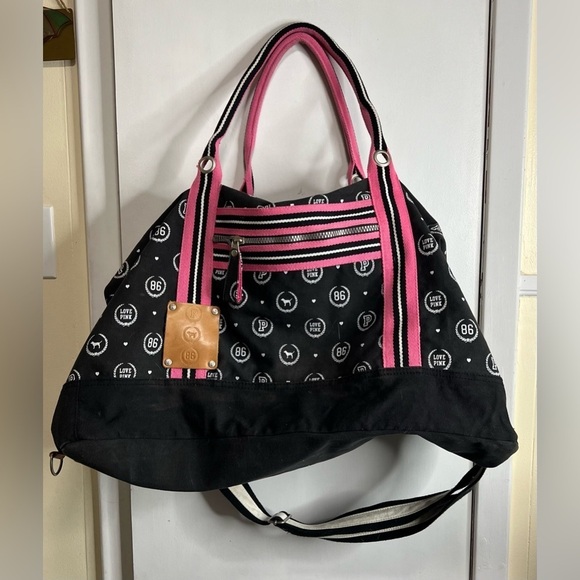 Victorias Secret Pink Vintage Canvas Luggage Bag Large - Picture 1 of 7
